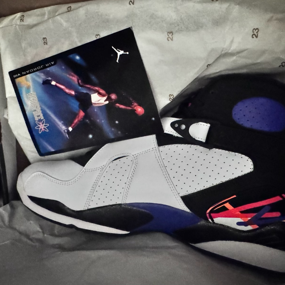 Air Jordan Retro 8  "3 Peat"  Black and Purple.